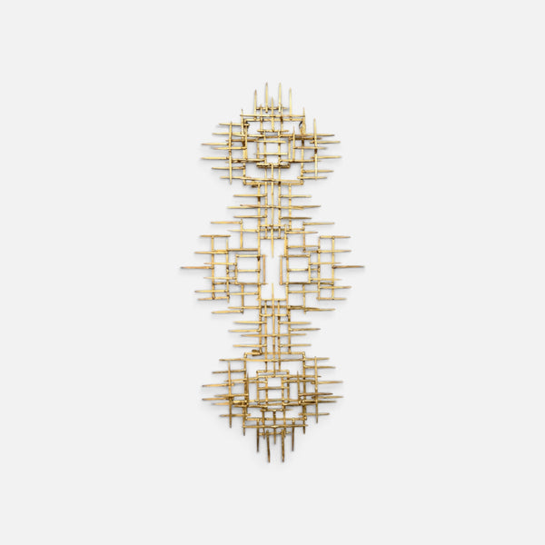 Gilt Gold Mid Century Modern Brutalist Nail Sculpture