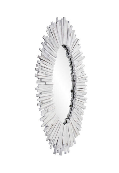 White Witch Whitewash Oval Mirror