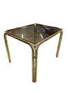 Retro Brass Smoked Glass Top Side Table