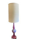 Pink Murano Glass Large Table Lamp Brass Base
