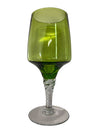 Vintage Green Cordial Glasses Twist Stem Set of 3