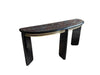 80s Postmodern Style Black & Gold Console Table