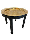 Turkish Black Base and Brass Tray Side Table