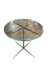 PAIR Stunning Polished Steel and Glass Side Tables