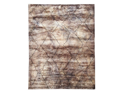 Contemporary Moroccan Hand Knotted wool pile on cotton 9' x 11'