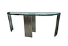 Art Deco Tubular Console Table in Chrome and Glass