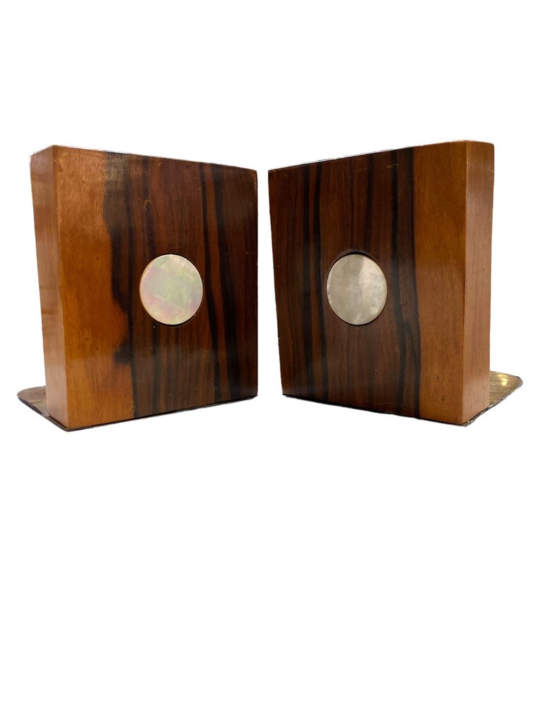 Gordon Martz Marshall Studios Solid Rosewood Pair of Bookends with Mother of Pearl Inlay (Set of 2)