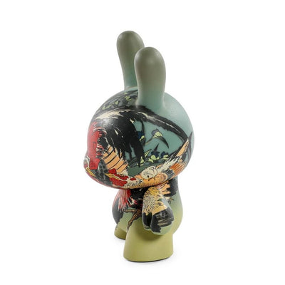 THE MET 3-INCH SHOWPIECE DUNNY - KATSUSHIKA HOKUSAI - ROOSTER, HEN AND CHICKEN WITH SPIDERWORT