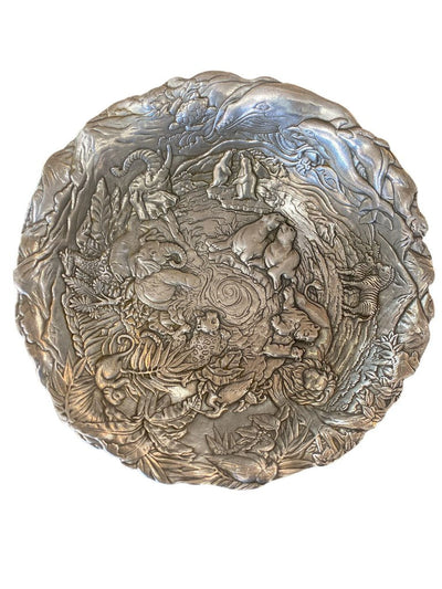 Arthur Court Salad Serving Set in Cast Aluminum, Jungle to Ocean Animals - 3 piece