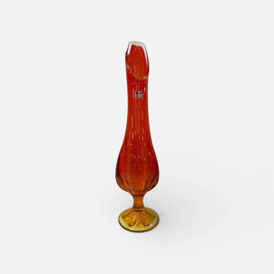 Vintage Viking 17-Inch Amberina Swung Vase