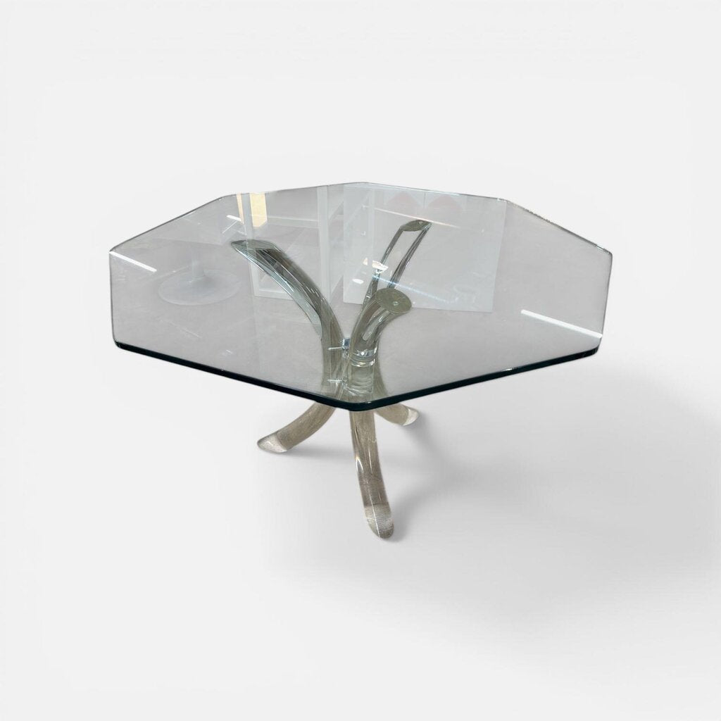 Mid Century 1970's Lucite Dining Set Table & 3 Chairs