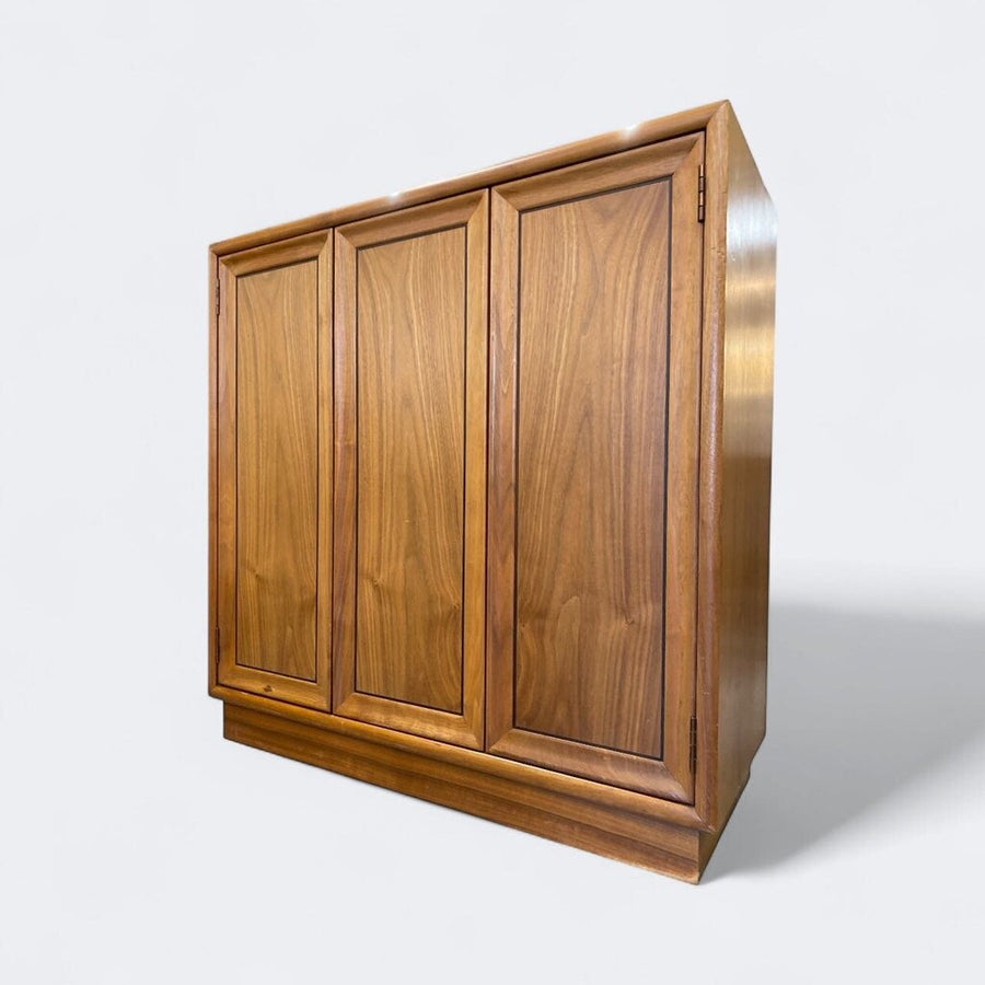 Drexel Walnut Declaration Entry Chest/Console with Hidden Set of Drawers