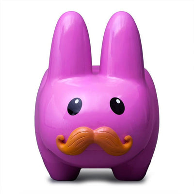 KIDROBOT ART GIANT PINK STACHE HAPPY LABBIT STOOL BY FRANK KOZIK