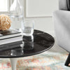 Tulip 20" Side Table White/Black Marble