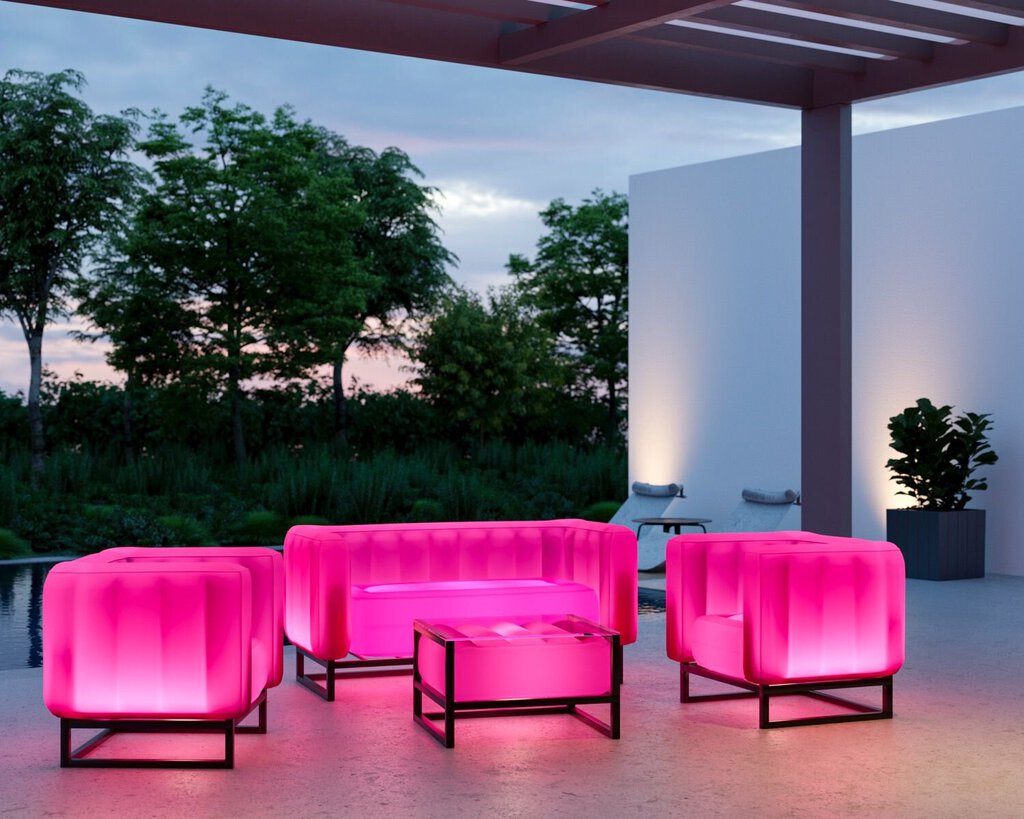 Yomi Lighted Armchair Pink Translucent w/ Lighting