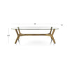 Elke Rectangular Glass Coffee Table with Brass Base