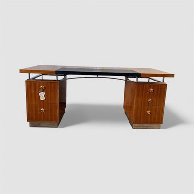 Mid Century Laminate & Leather Executive Desk