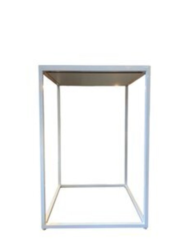 Enamel and Laminate Indoor/Outdoor Tall Side Table