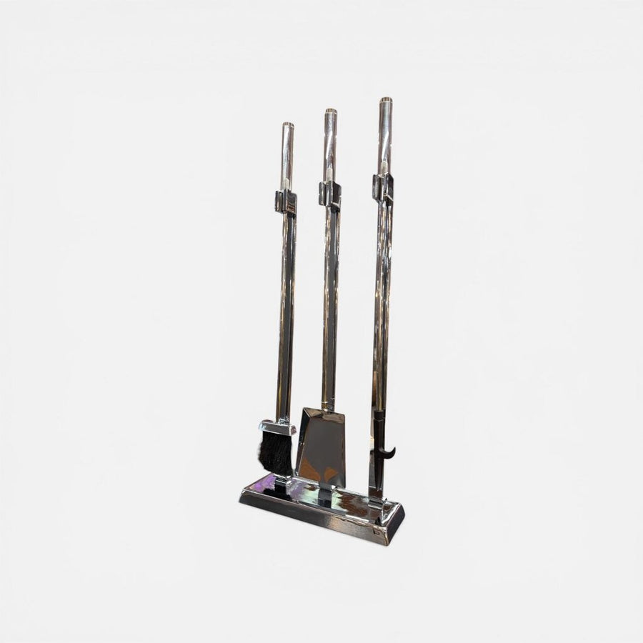 Danny Alessandro Chrome and LUCITE Italian Fireplace Tools Mid Century (4 Piece)