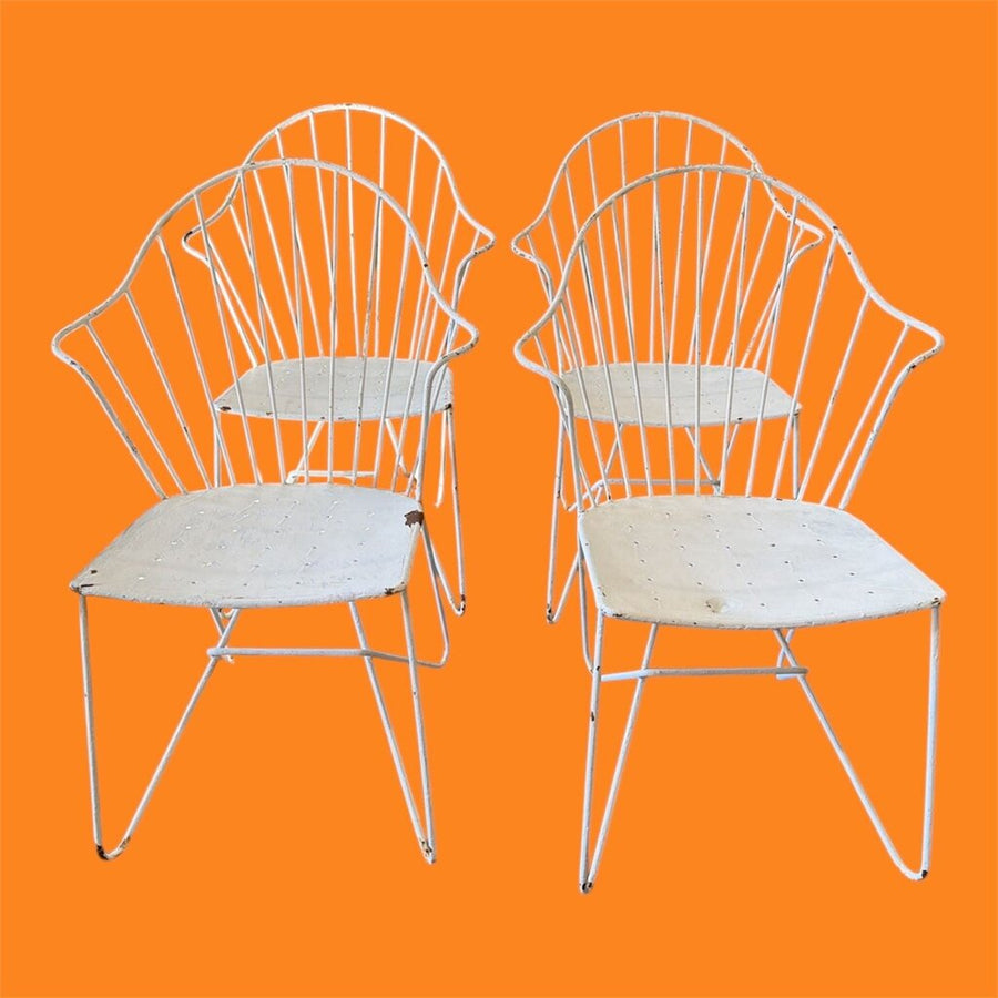 Mid Century set of 4 "Auersperg" Sonett Wire Chairs by Karl Fostel, Austria, 1950 (Set of 4)