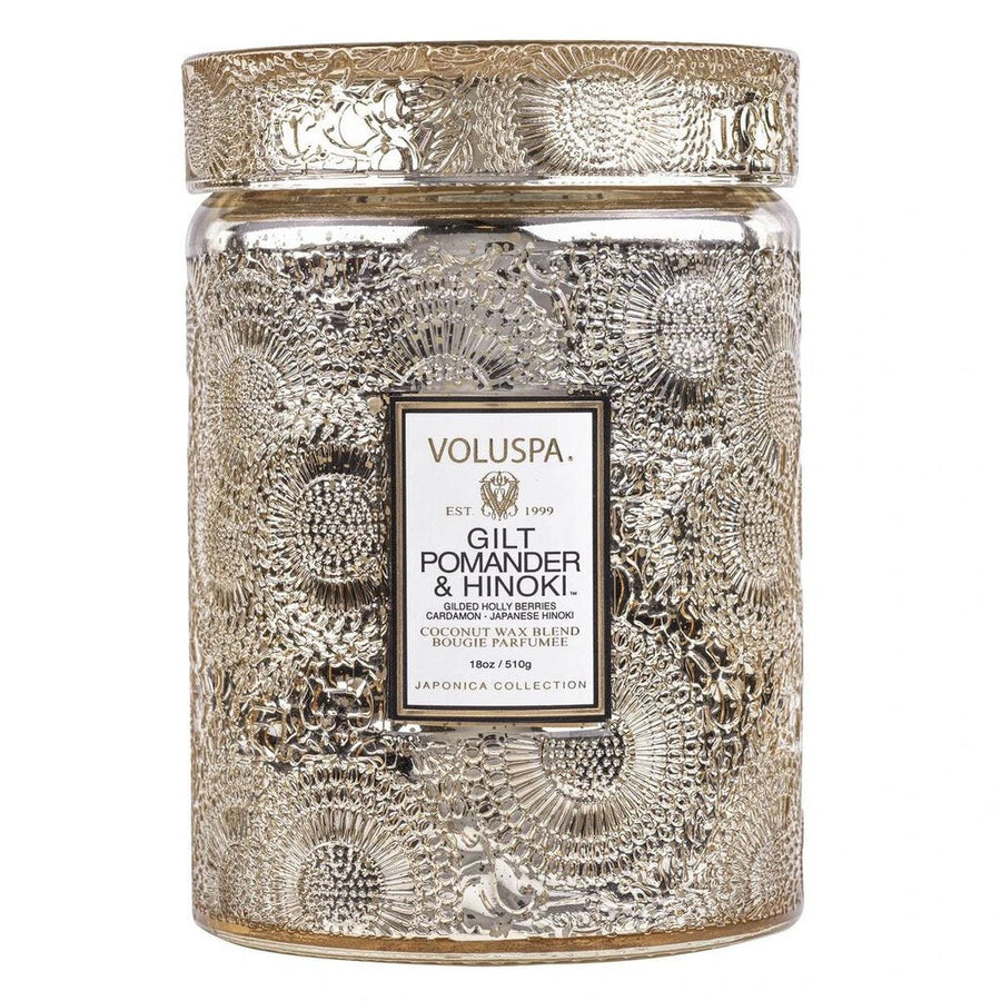 Voluspa Gilt Pomander & Hinoki 18oz Large Jar Candle