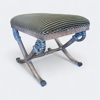 Vintage Crossed Swords Pencil Striped Ottoman