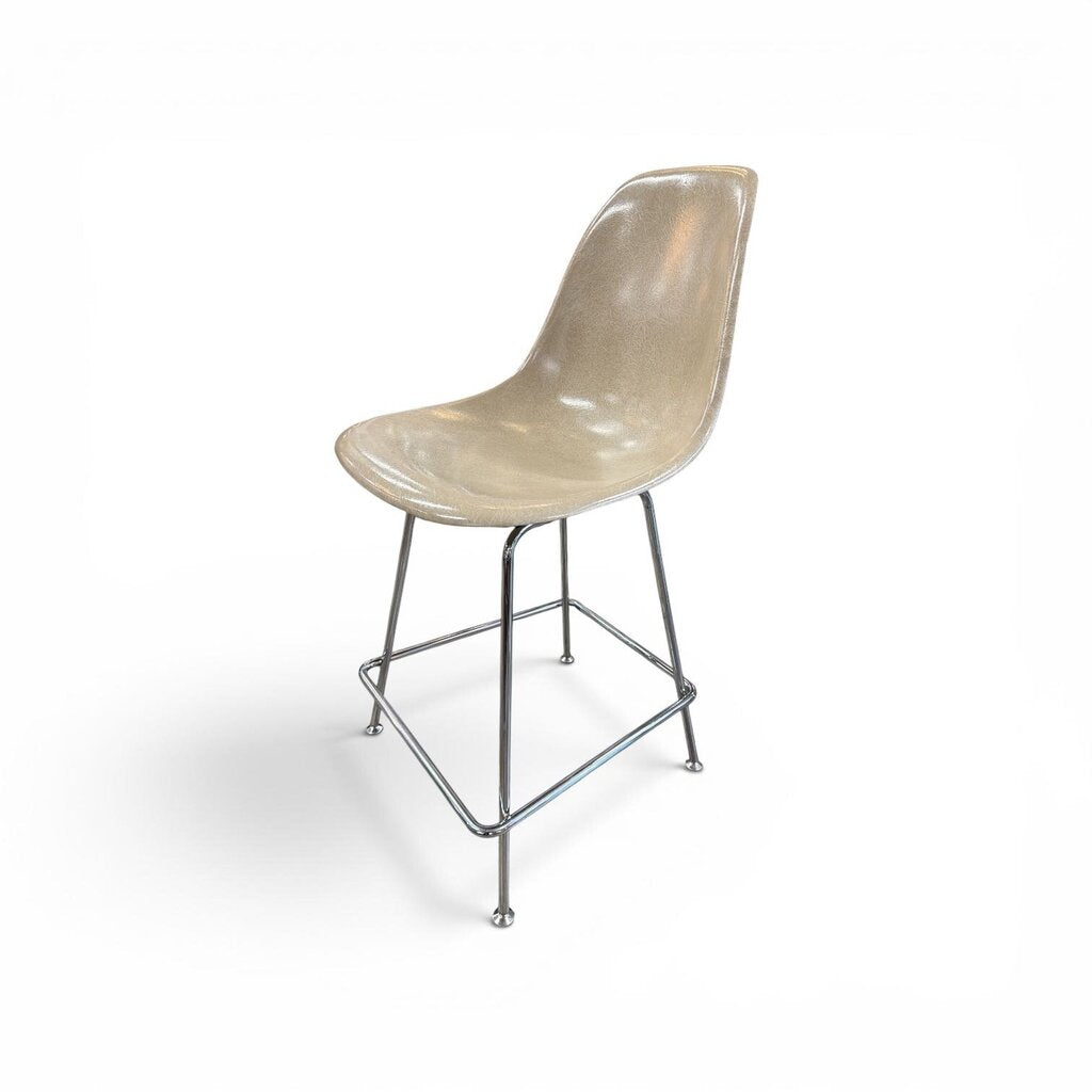 Herman Miller Pair of Fiberglass Counter Height Bar Stools (Set of 2)