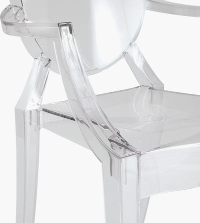 Ghost Chair in Clear w/ Pink Pillow