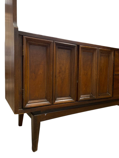 Vintage MCM Walnut Bookcase / Room Divider w/ Built in Desk by J.B. Van Sciver