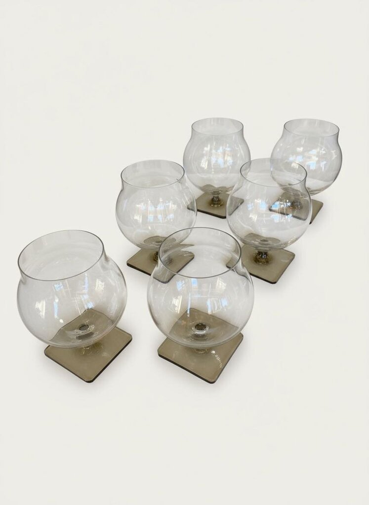 Rosenthal Linear Smoke Berlin Snifter or Stem Old Fashioned Glasses (Set of 6)