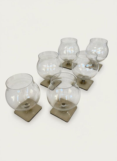 Rosenthal Linear Smoke Berlin Snifter or Stem Old Fashioned Glasses (Set of 6)