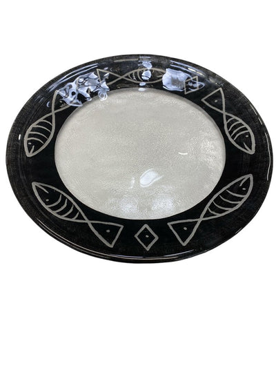 Kosta Boda Uhvira Hand Painted Showplate and Bowl (Set of 2)