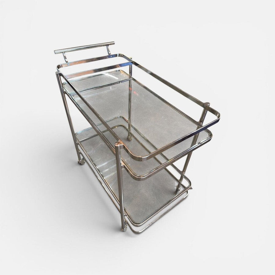 Nickel Moderne Bar Cart Drinks Trolley