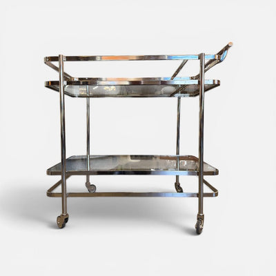 Nickel Moderne Bar Cart Drinks Trolley