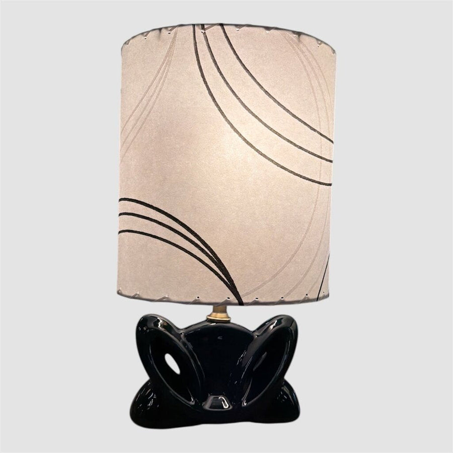 Teal Ceramic Butterfly Lamp with Custom Handmade Shade