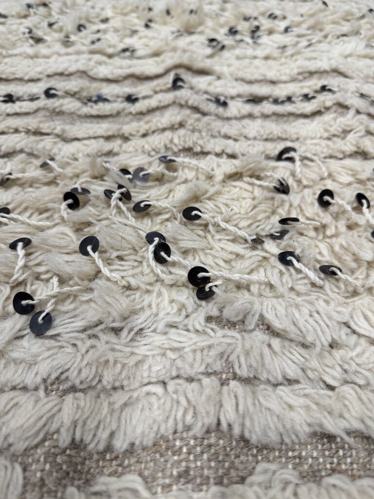 Vintage Moroccan Handwoven Sequins Rug