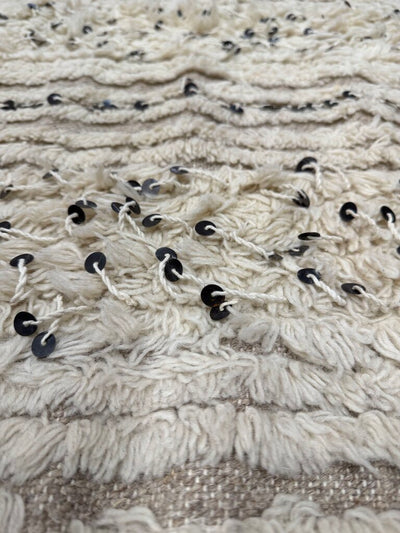 Vintage Moroccan Handwoven Sequins Rug