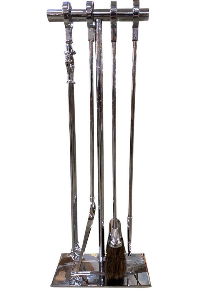 Danny Alessandro Chrome Italian Fireplace Tools Mid Century (4 Piece)
