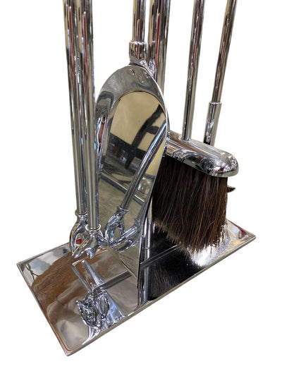 Danny Alessandro Chrome Italian Fireplace Tools Mid Century (4 Piece)