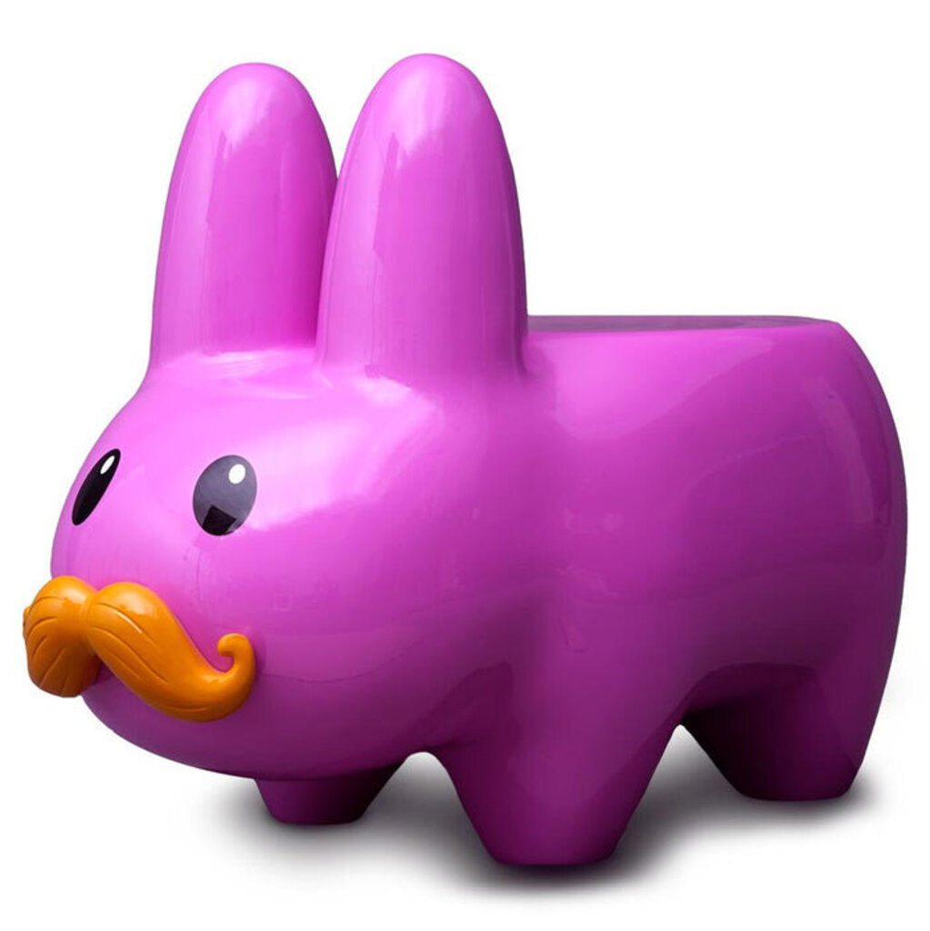 KIDROBOT ART GIANT PINK STACHE HAPPY LABBIT STOOL BY FRANK KOZIK