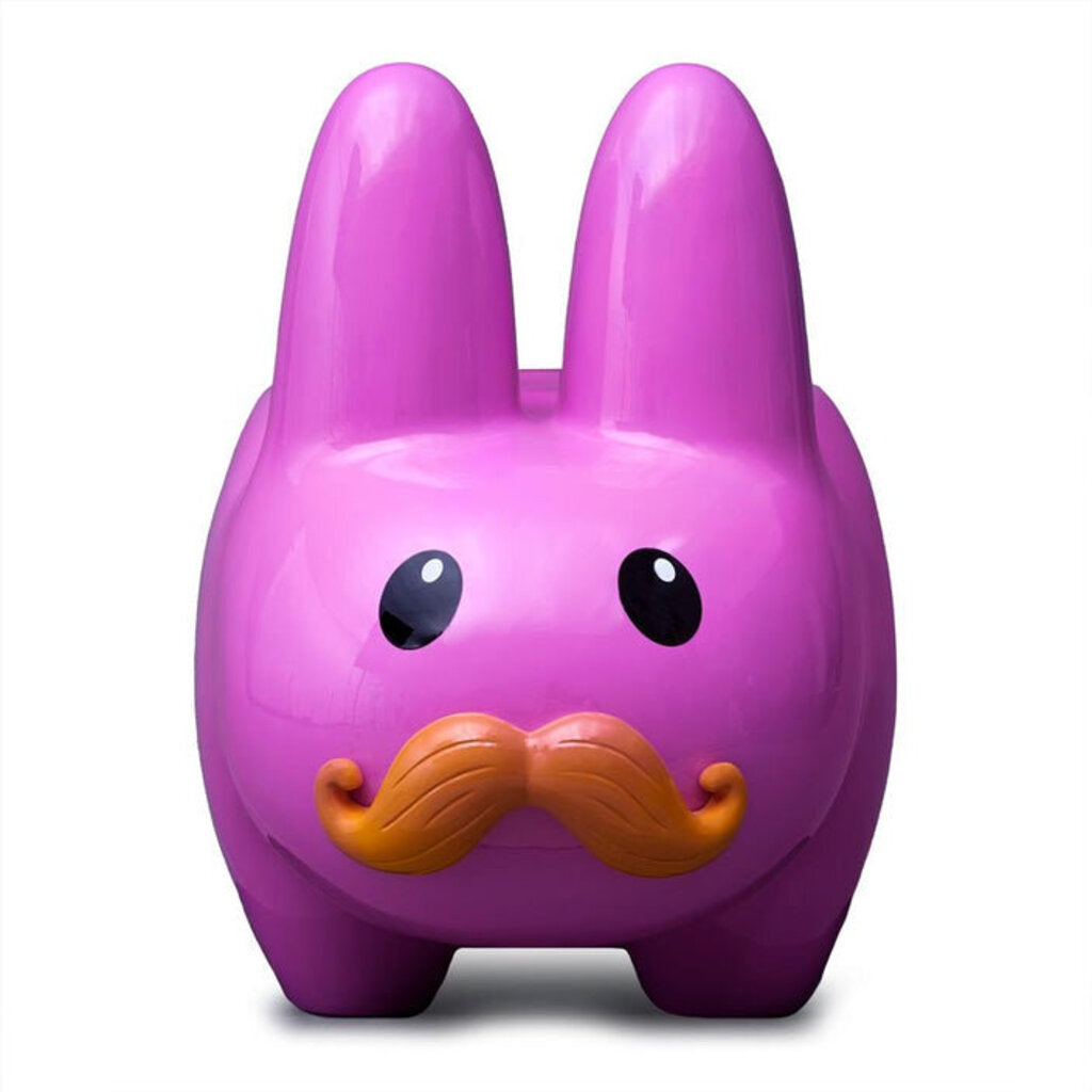 KIDROBOT ART GIANT PINK STACHE HAPPY LABBIT STOOL BY FRANK KOZIK
