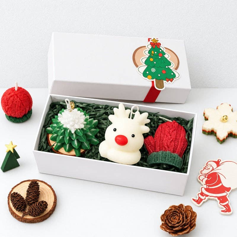 CouldNook Christmas Candle Gift Set - Sculpted Trio Box: Style2 / F
