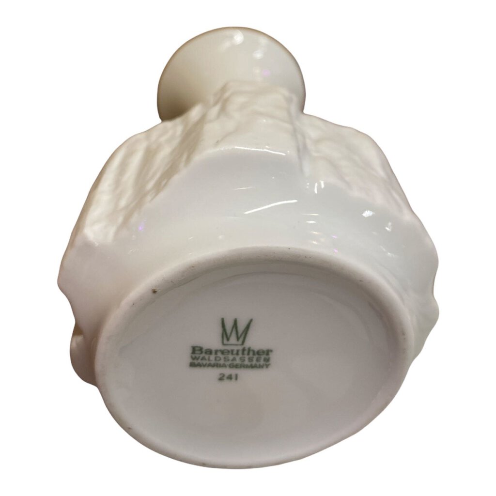 West German Vintage White BIsque Fine Bone Porcelain Vase by Bareuther, c. 1970s