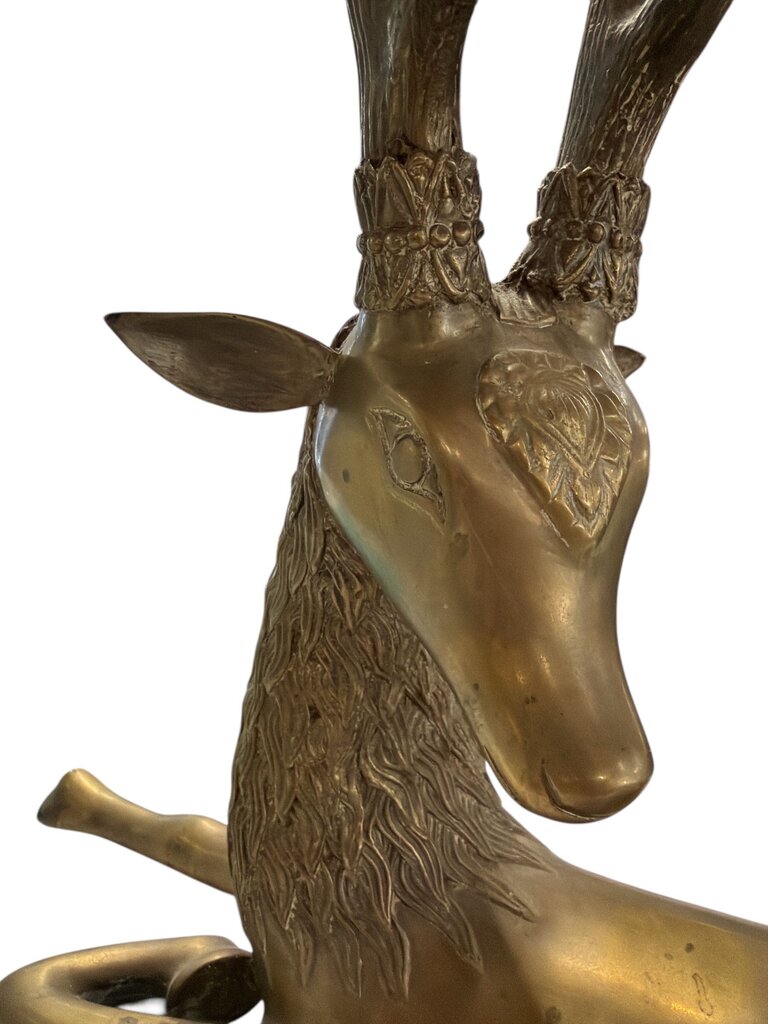 Hollywood Regency Brass Reclining Deer