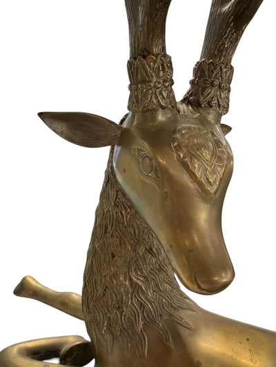 Hollywood Regency Brass Reclining Deer