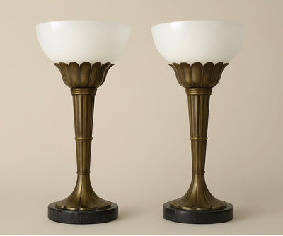 PAIR Vintage Brass CHAPMAN Art Deco Torchiere Lamps (Set of 2)
