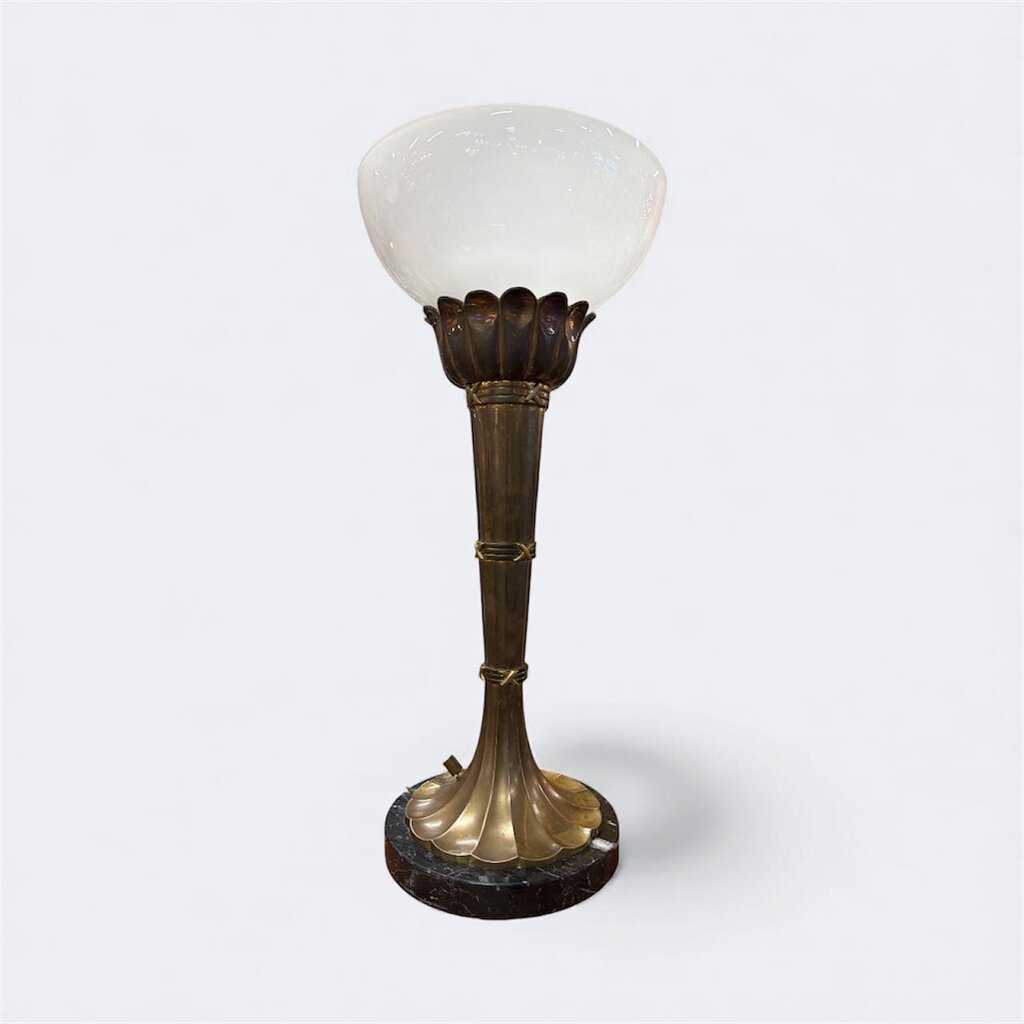 PAIR Vintage Brass CHAPMAN Art Deco Torchiere Lamps (Set of 2)