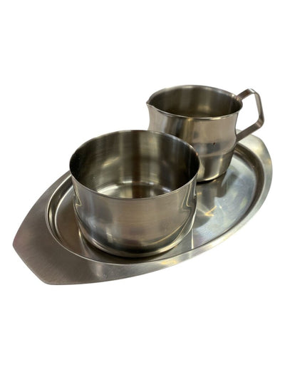 Danish Modern Stainless Steel Cream and Sugar