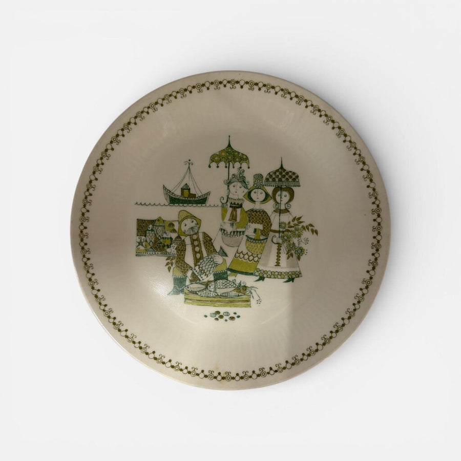 Mid Century "Figgjo Flint Norway" Serving Plate in the "Market" pattern