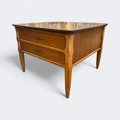 Lane Walnut Mid Century Table with Burl Insets (companion table also available in store)